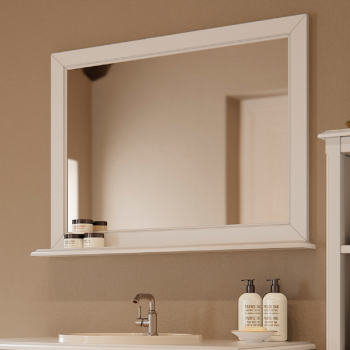 Miroir 94cm blanc avec tablette - Boho
