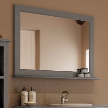 Miroir 94cm gris avec tablette - Boho