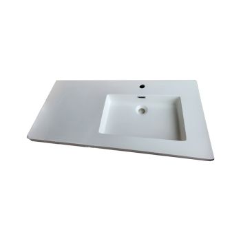 Plan vasque 98 cm en résine cuve à droite