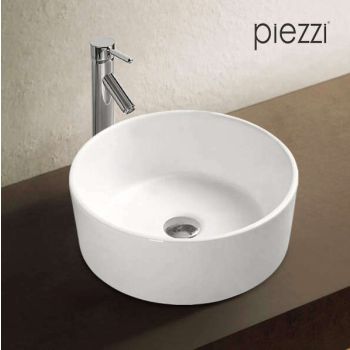 Vasque ronde 40 cm en céramique blanche - Corya