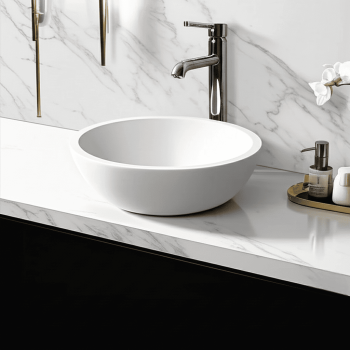Vasque à poser ronde 30 cm en Solid surface - Boléa