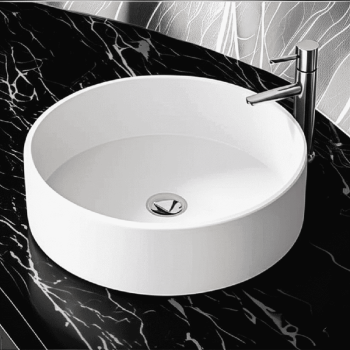 Vasque à poser ronde 45 cm en Solid surface - Doria