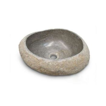 Vasque à poser, lave-main en pierre de rivière 30 cm