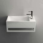 Lave-mains suspendu, vasque rectangle en Solid surface 50 cm - Mona D