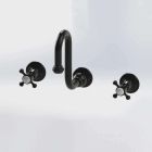 Mitigeur 3 trous col de cygne en laiton pour lavabo True Colors - Noir