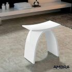 Tabouret de salle de bains en composite blanc