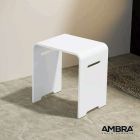 Tabouret de salle de bains en composite blanc