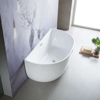 Baignoire ilot murale en acrylique 150 cm - Bella
