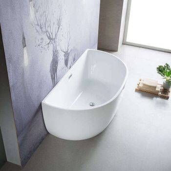 Baignoire ilot murale en acrylique 170 cm - Bella