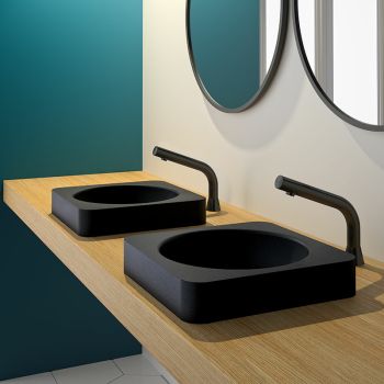 Vasque carrée noir