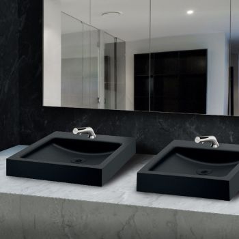 Vasque noir mat 39,5cm