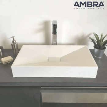 Vasque à poser rectangulaire en Solid surface 60 cm - Jade