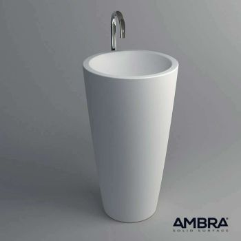 Vasque colonne sur pied,en Solid surface - Kezia