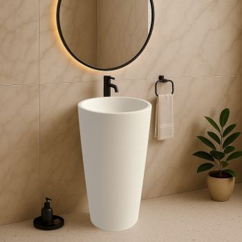 Vasque colonne sur pied,en Solid surface 50 cm - Kezia