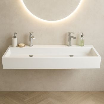 Vasque à poser ou à suspendre, 120 cm en Solid surface - Samoa