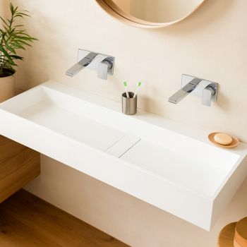 Vasque 120 cm suspendue ou à poser, en Solid surface - Valencia II
