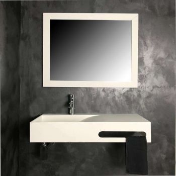 Vasque 90 cm suspendue avec porte serviette - Granada