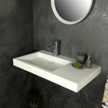 Vasque 80 cm suspendue ou à poser, en Solid surface - Passoa