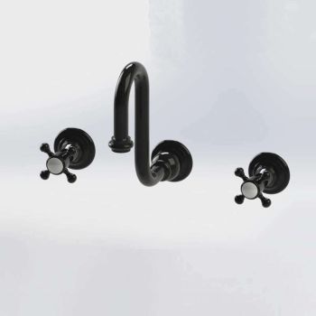 Mitigeur 3 trous col de cygne en laiton pour lavabo True Colors - Noir