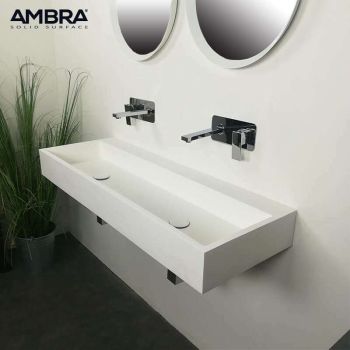 Vasque suspendue de 120 cm en Solid surface - Samoa II