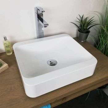 Vasque à poser 45 cm en Pierre de synthèse - Hanaé