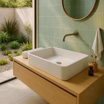 Vasque rectangulaire Malo en Solid Surface 80 cm